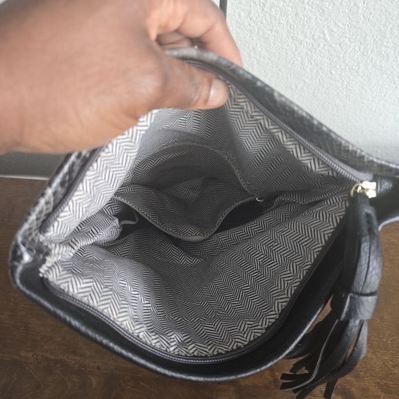 Jen & Co Womens Bag Snake Embossed Clutch Purse Shoulder Removable Straps - Picture 11 of 16